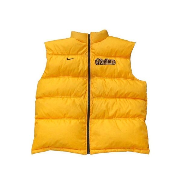 RARE Reversible Nike Jacket NFL Pittsburg Steelers Duvet Puffer Vest XL - Picture 9 of 16
